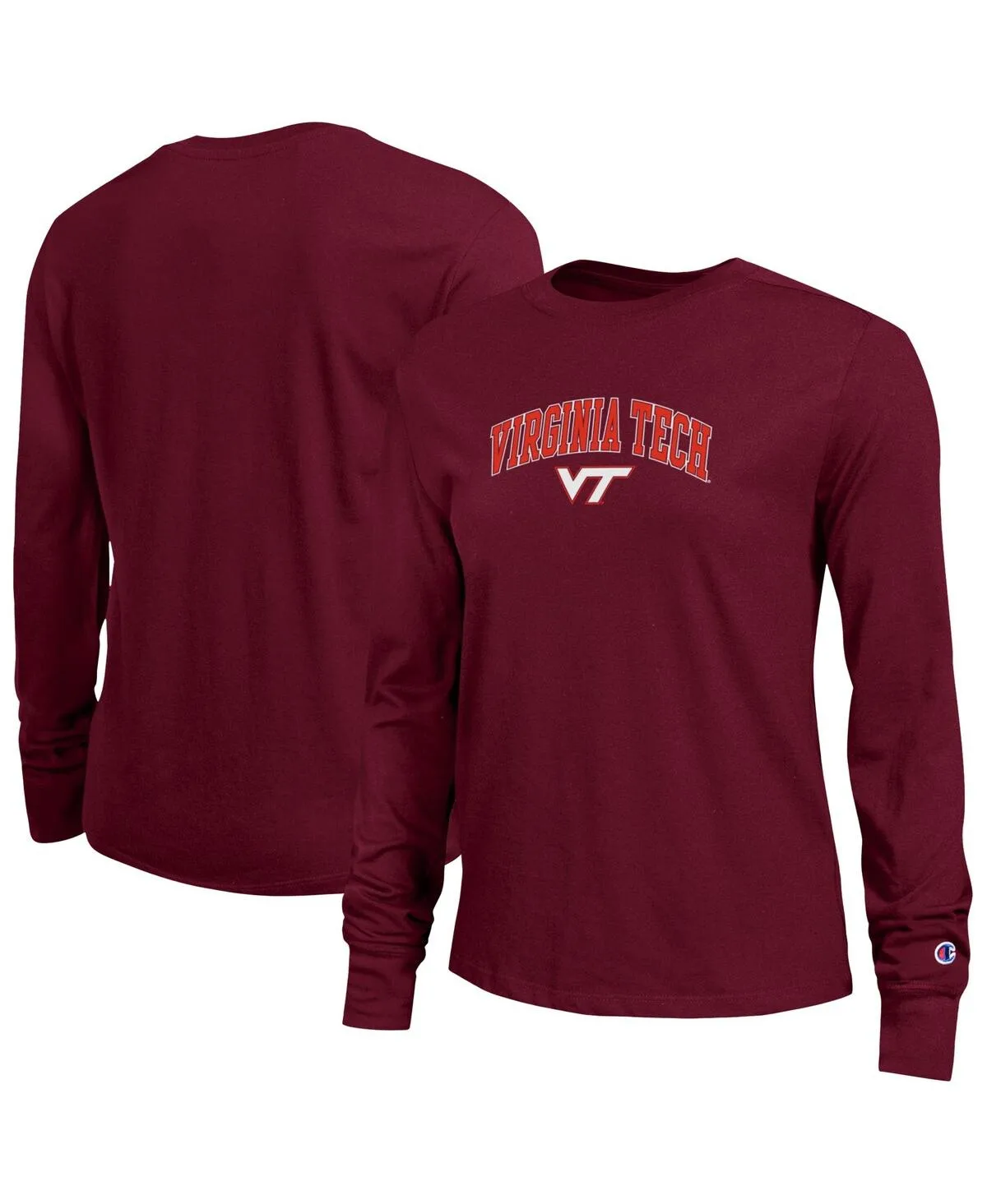 Virginia Tech Hokies Arch Over Logo Long Sleeve T-Shirt by Champion