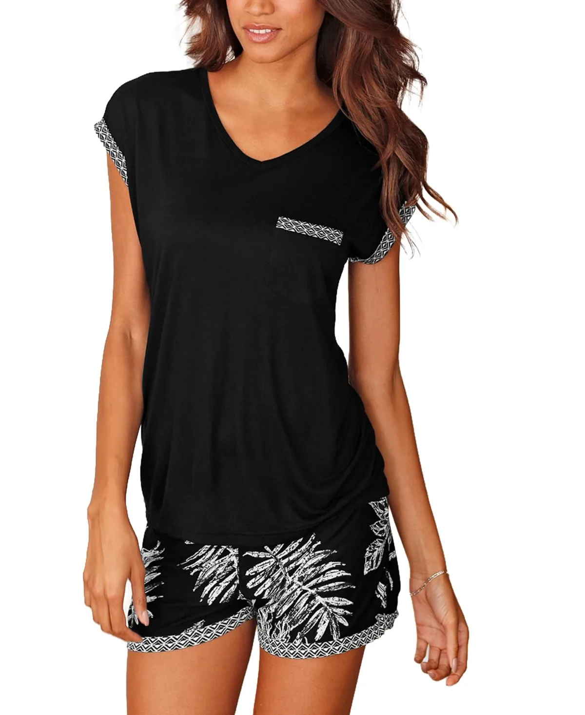 Tropical-Print Short Pajama Set by Lascana