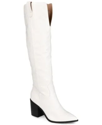 Therese Block Heel Knee High Dress Boots Regular Wide Calf Extra Wide Calf by Journee Collection