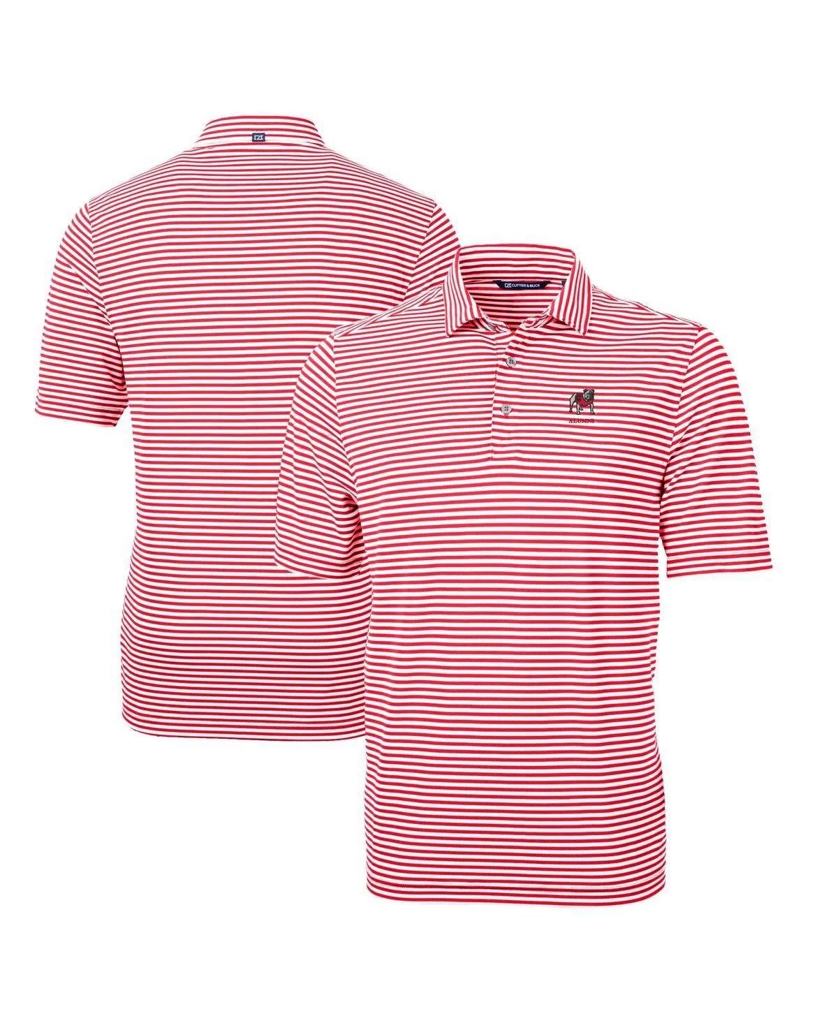 Georgia Bulldogs Alumni Logo Virtue Eco Pique Stripe Polo Shirt by Cutter & Buck