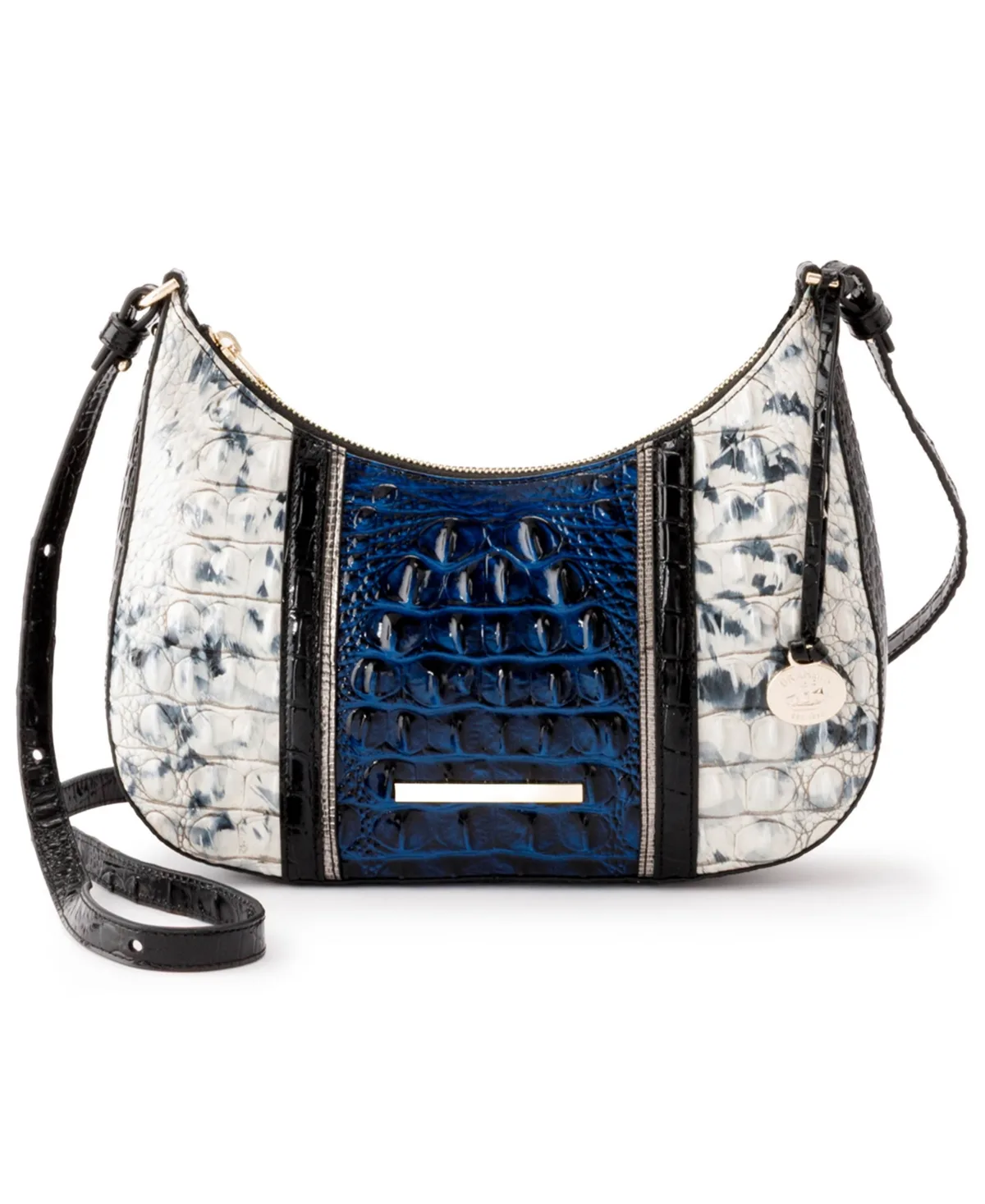 Stephie Small Leather Crescent-Shaped Crossbody Handbag by Brahmin