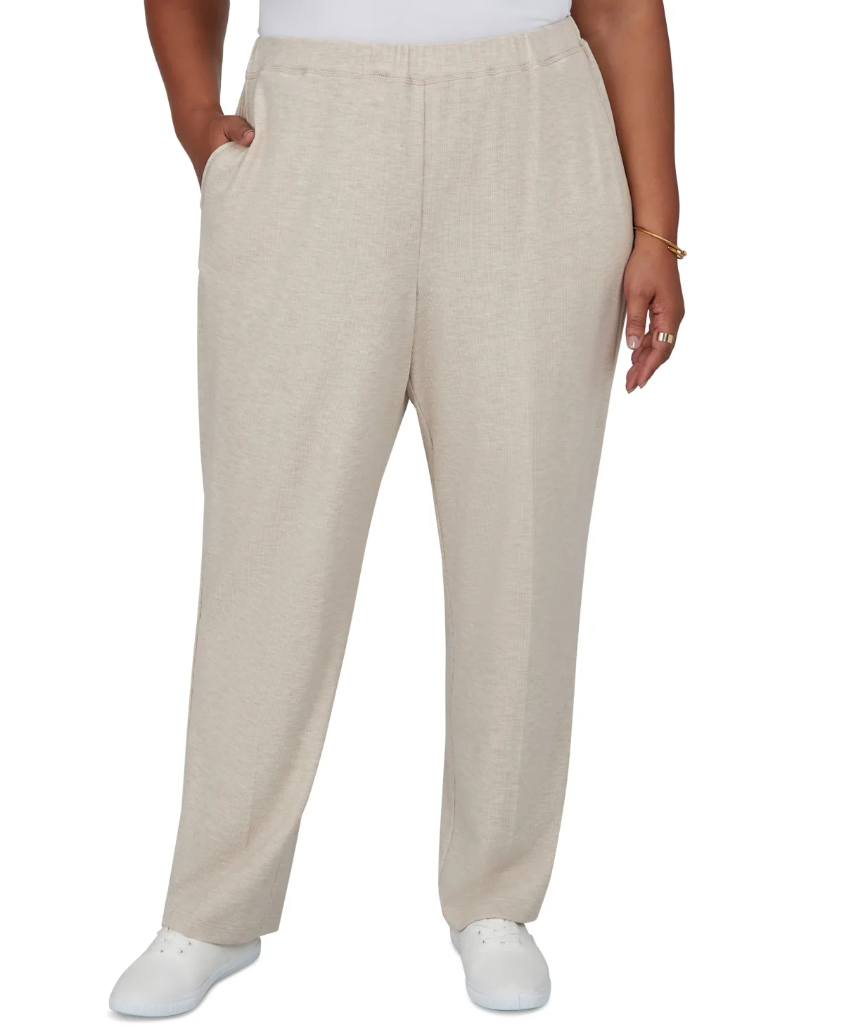 Pull-On Straight Pants - Stone by Alfred Dunner
