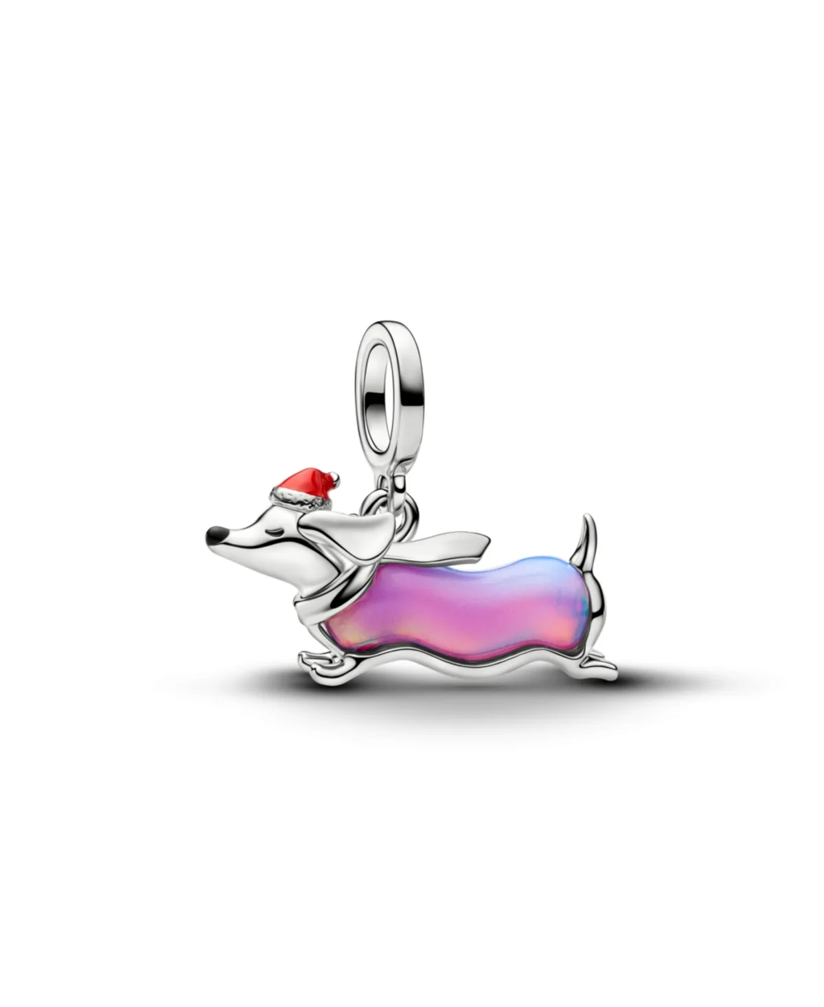 Lab-Created Opal Christmas Dachshund Dangle Charm by Pandora