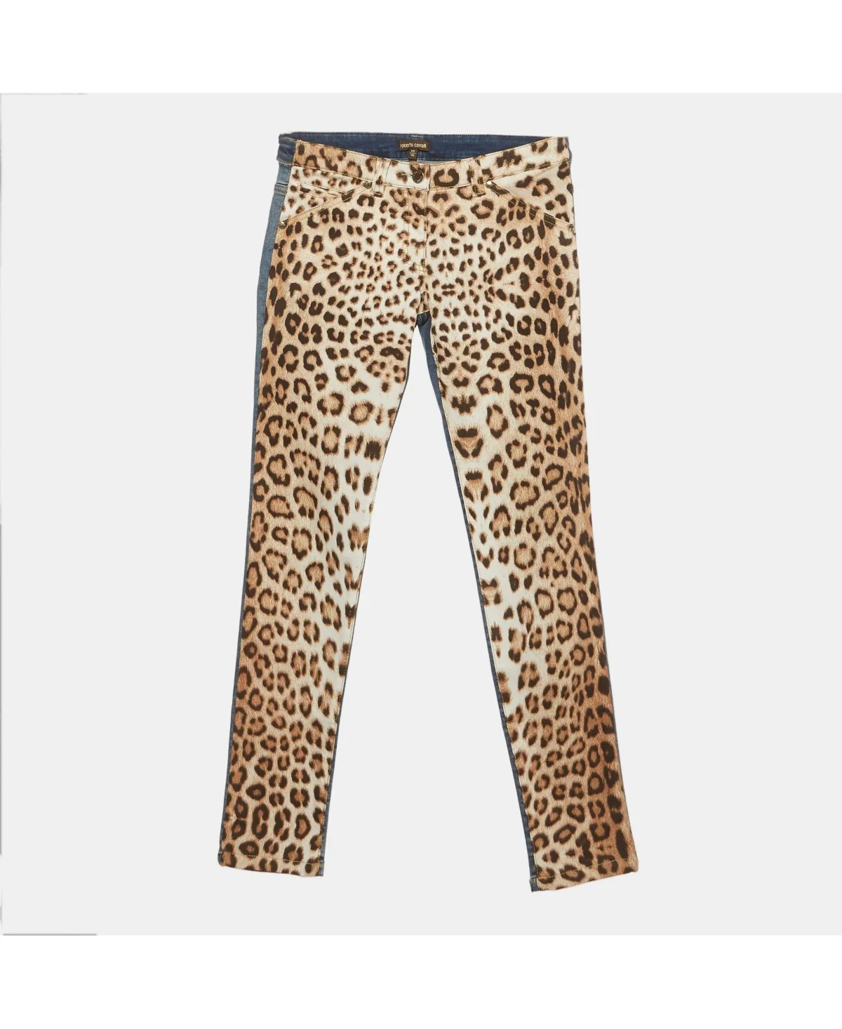 Pre-Owned Roberto Cavalli Leopard-Print Mid-Rise Jeans by Roberto Cavalli
