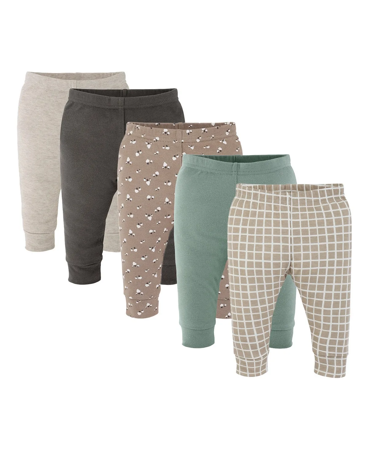 Earthy Neutrals Pull-On Baby Pants, 5-Piece Set by The Peanutshell