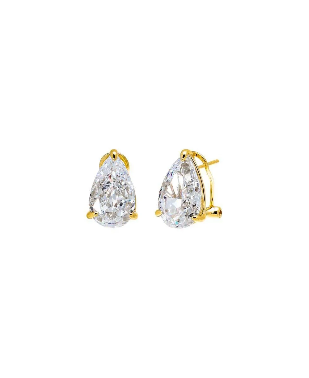 By Adina Eden Cubic Zirconia Fancy Pear Stud Earrings by By Adina Eden