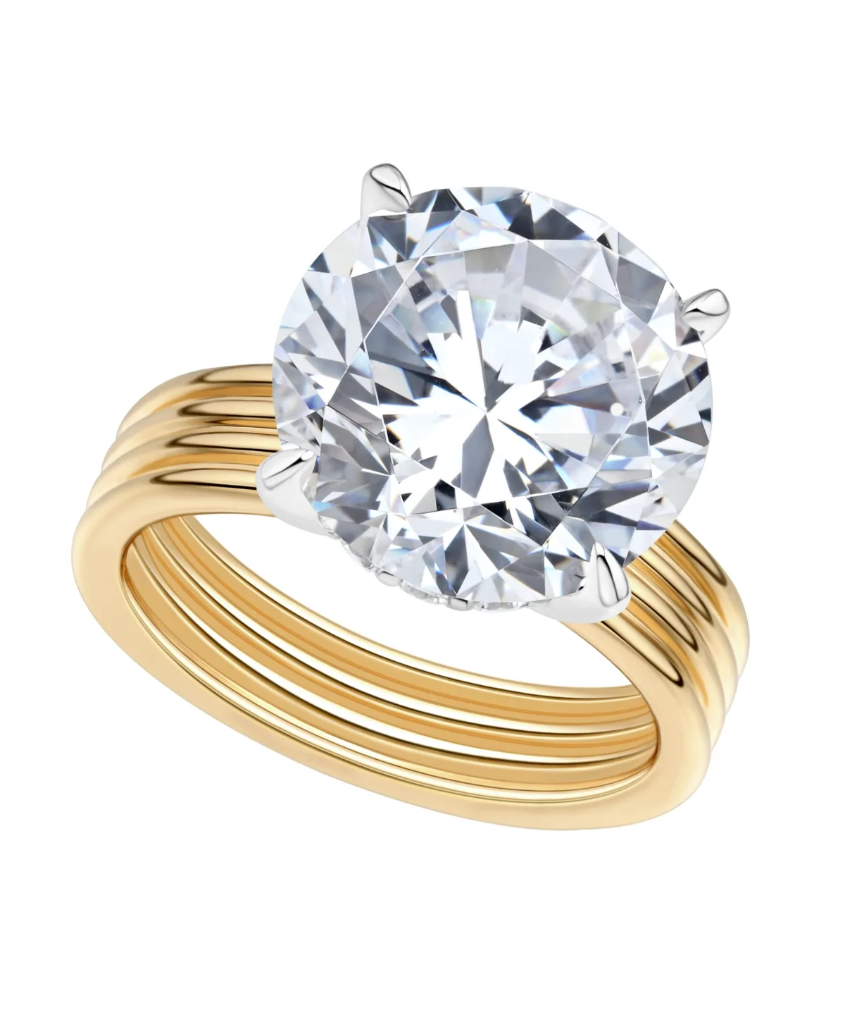 Igi Certified Lab-Grown Diamond Ring (8-1/3 ct. t.w.) in 14k Yellow & White Gold by Macy's