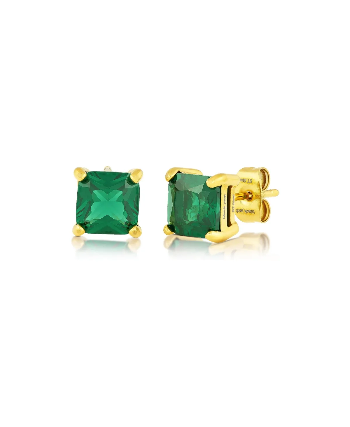 Square Cubic Zirconia Stud Earrings by Metallo