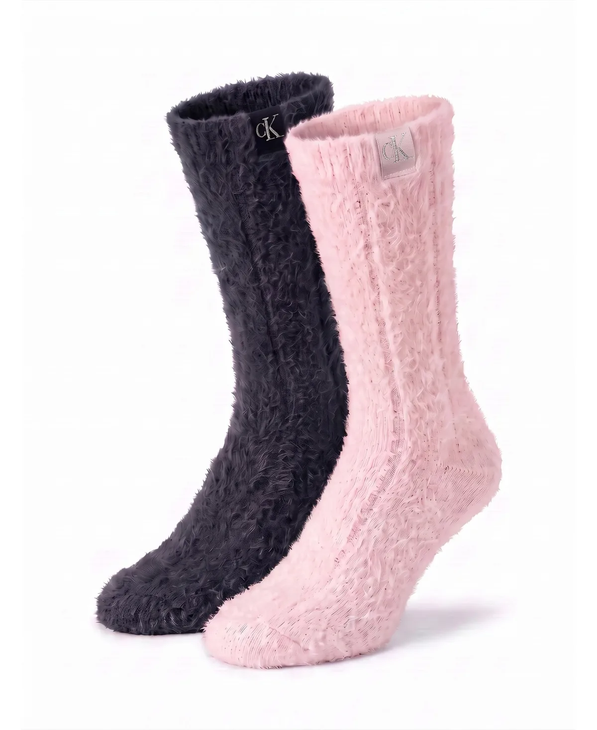 Holiday Fluffy Fuzzy Ribbed Crew Socks, 2-Pack by Calvin Klein