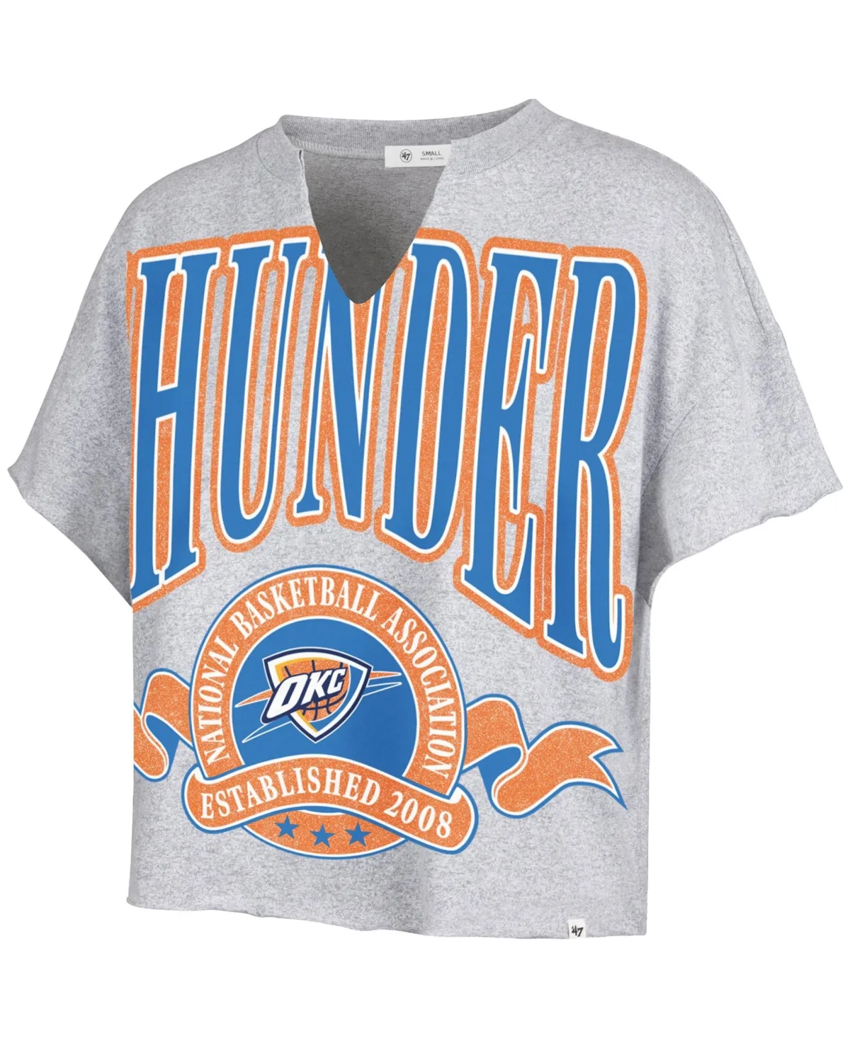 Oklahoma City Thunder Banners Out Oversized Notch Neck T-Shirt by 47 Brand