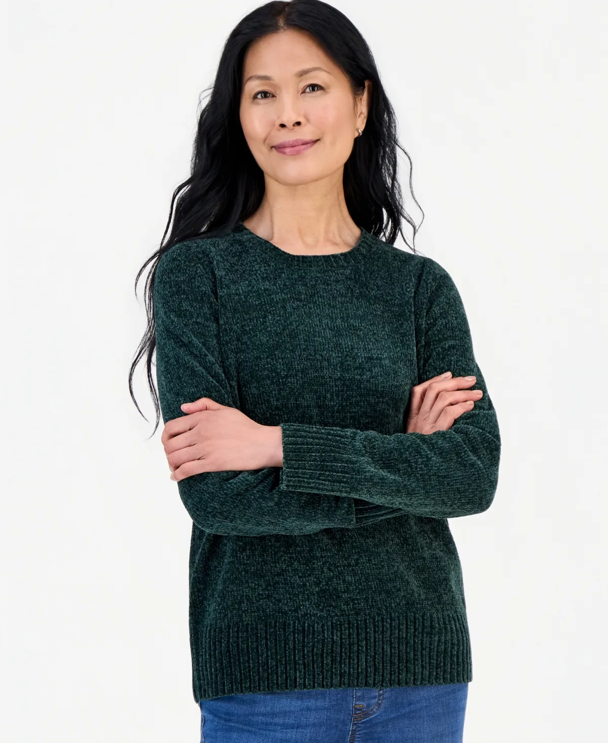 Chenille Crewneck Sweater, Created for Macy's by Style & Co