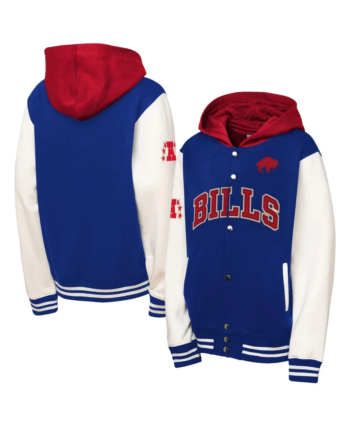 Buffalo Bills Court Side Fleece Full Snap Jacket by Mitchell & Ness