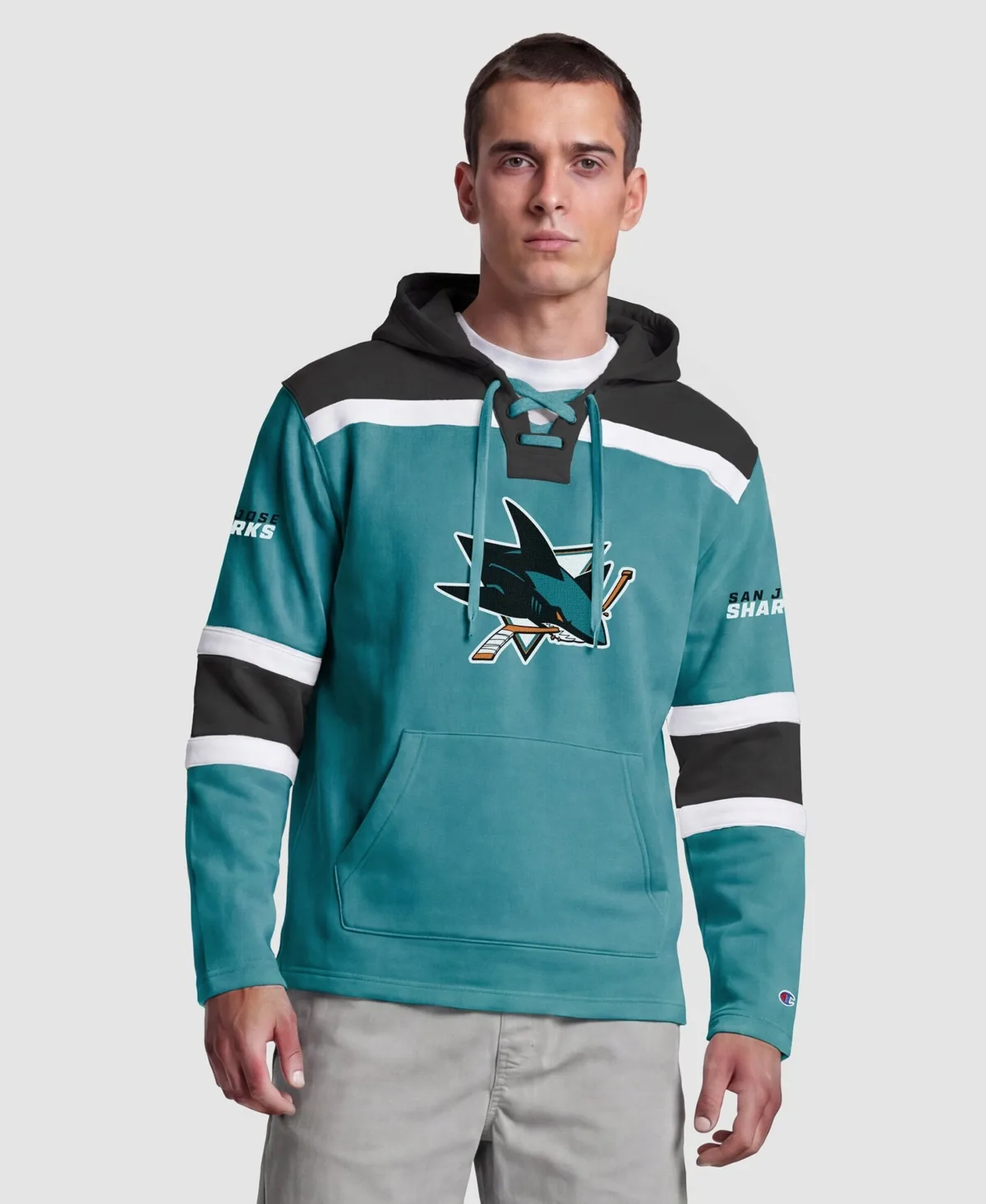 San Jose Sharks Lacer Fleece Hockey Hoodie by Champion