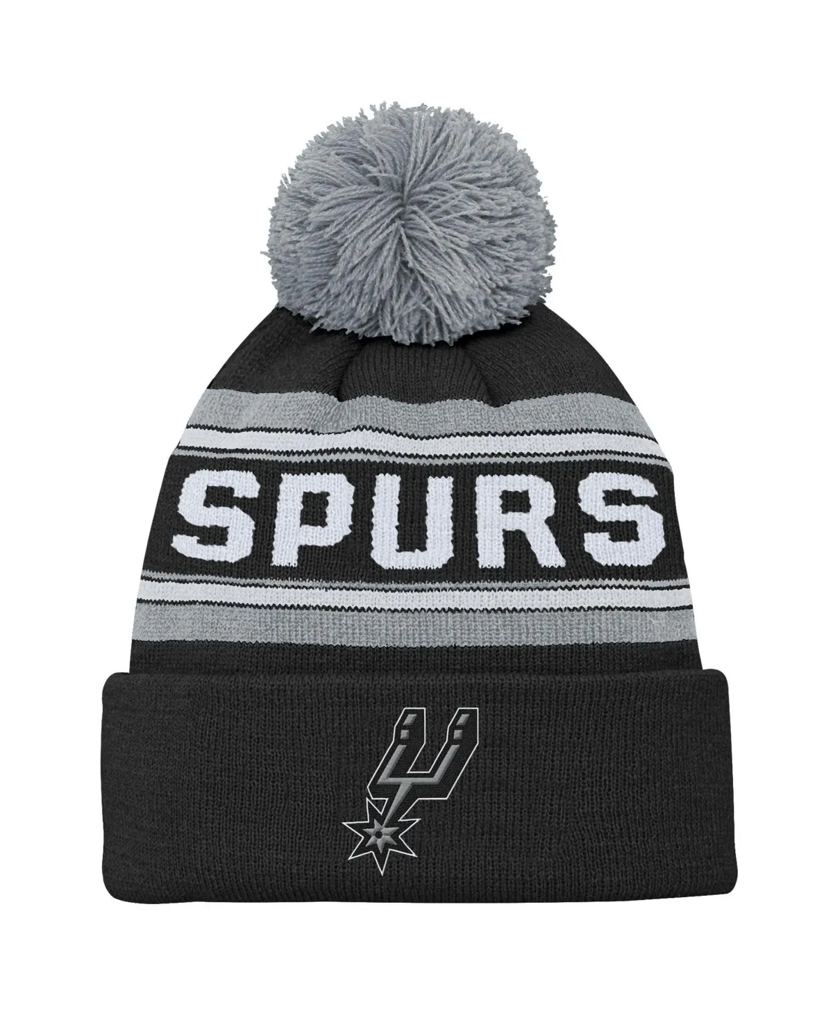 San Antonio Spurs Backboard Jacquard Cuffed Knit with Pom Hat by Outerstuff