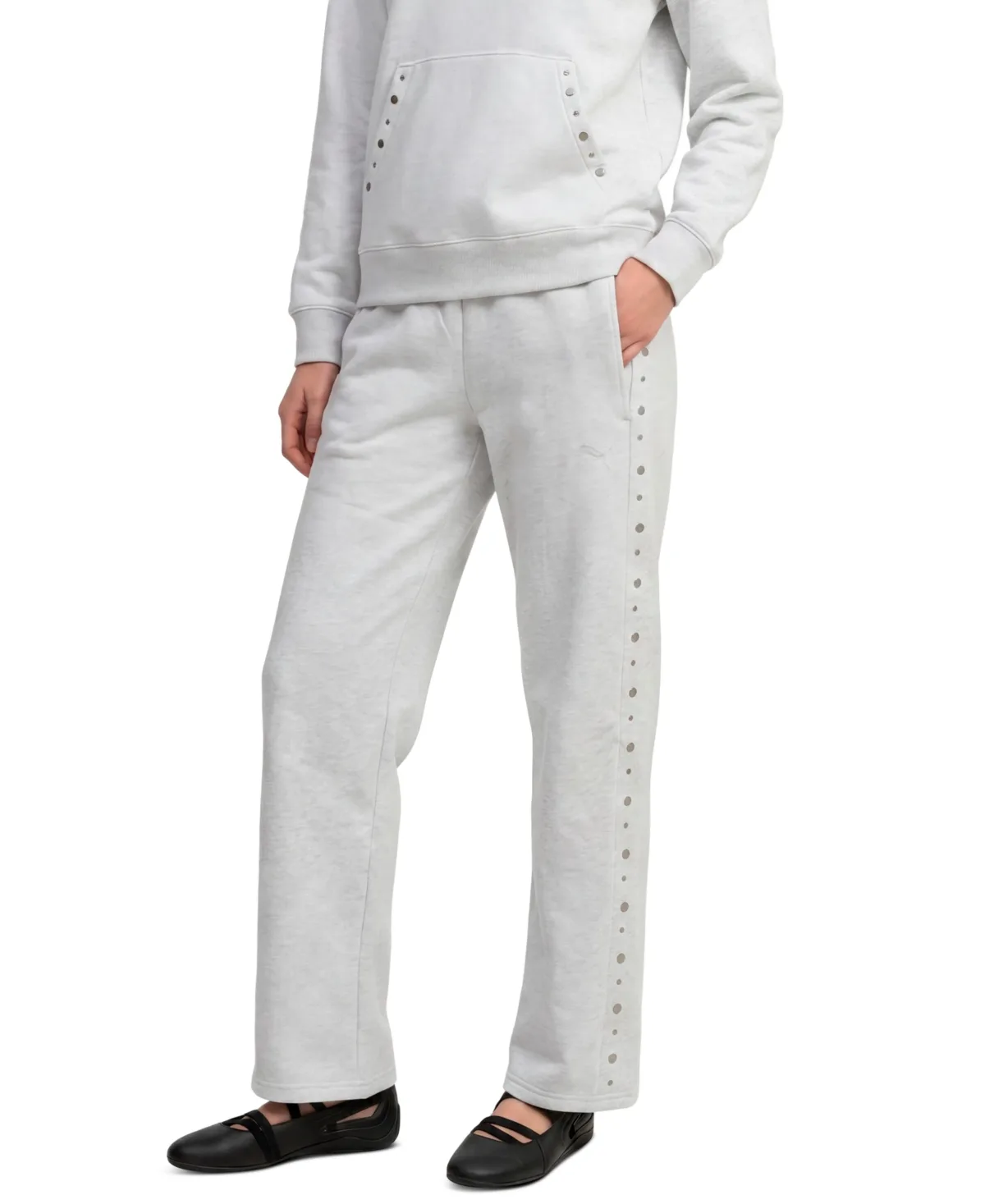 Ess Elevated Wide-Leg Studded Fleece Sweatpants by PUMA