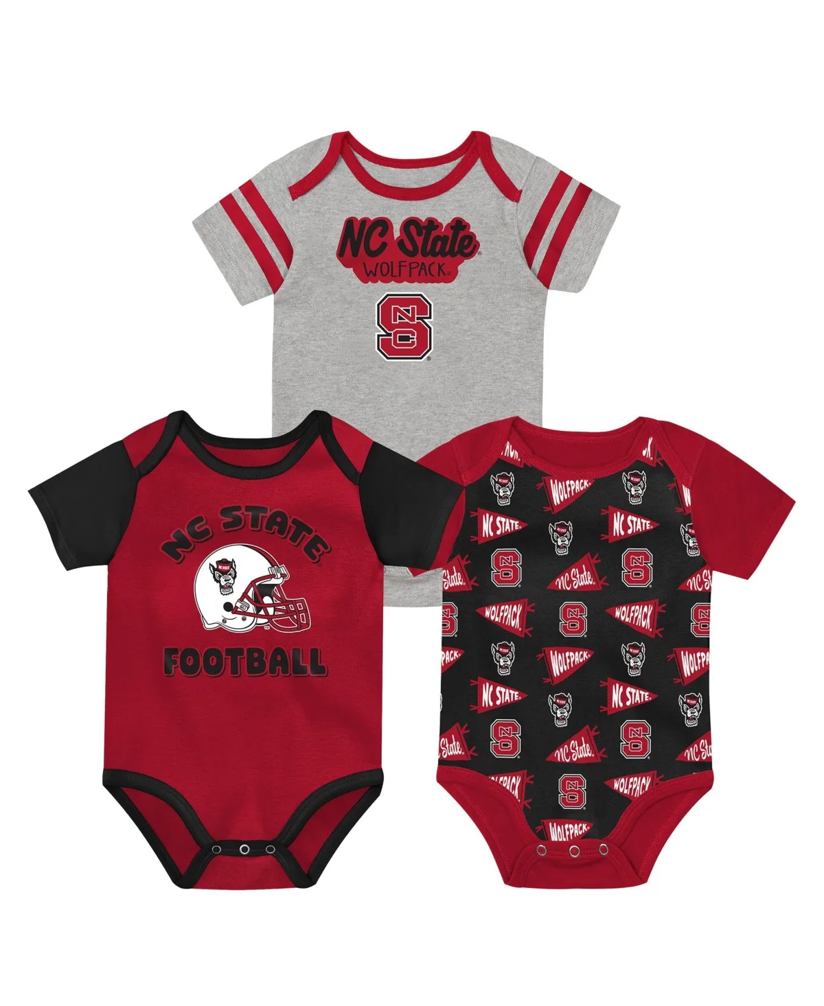 Nc State Wolfpack Star Player Bodysuit 3-Piece Set by Outerstuff