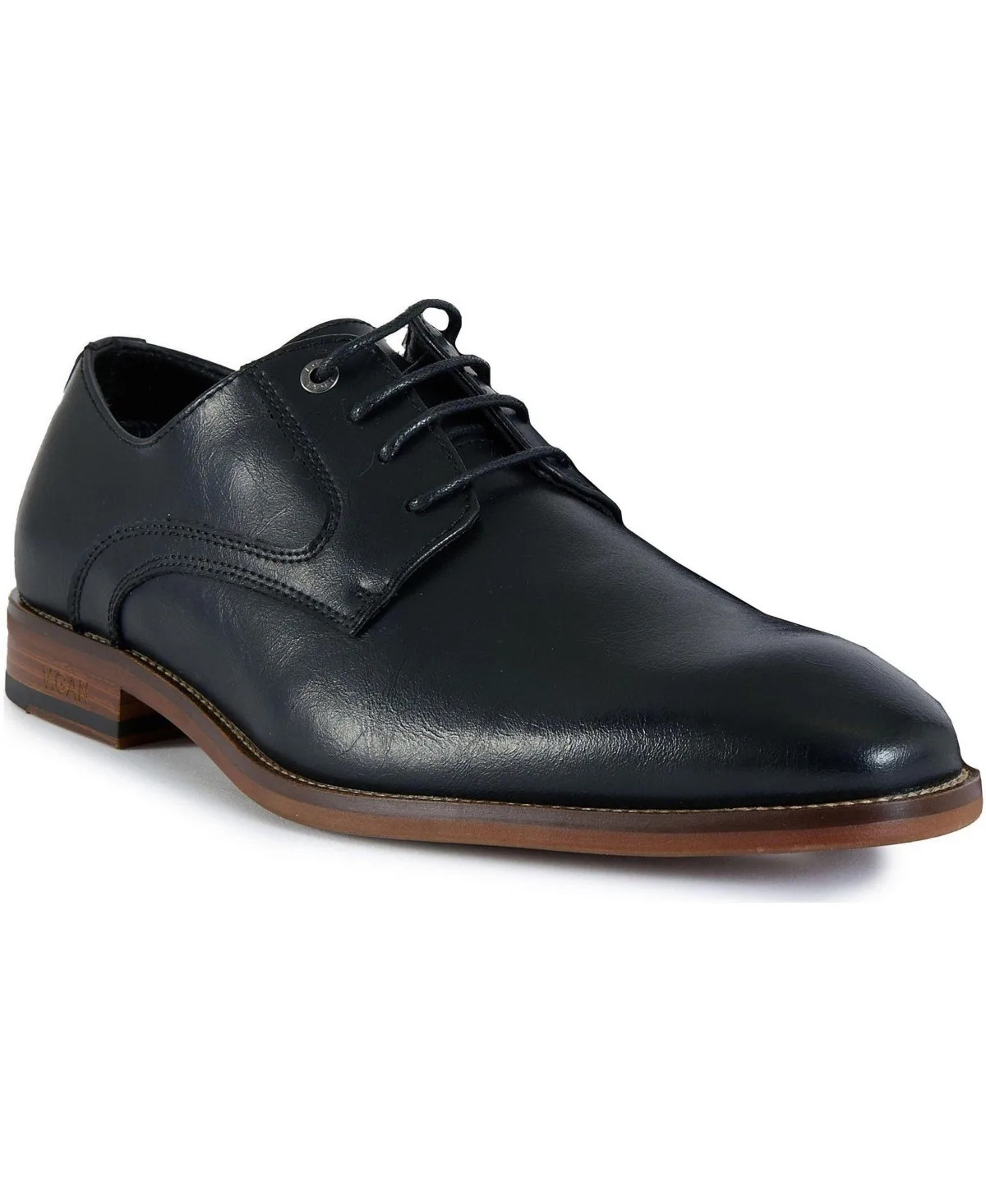 Americano Square-Toe Block-Heel Faux Leather Dress Shoes by Vgan London