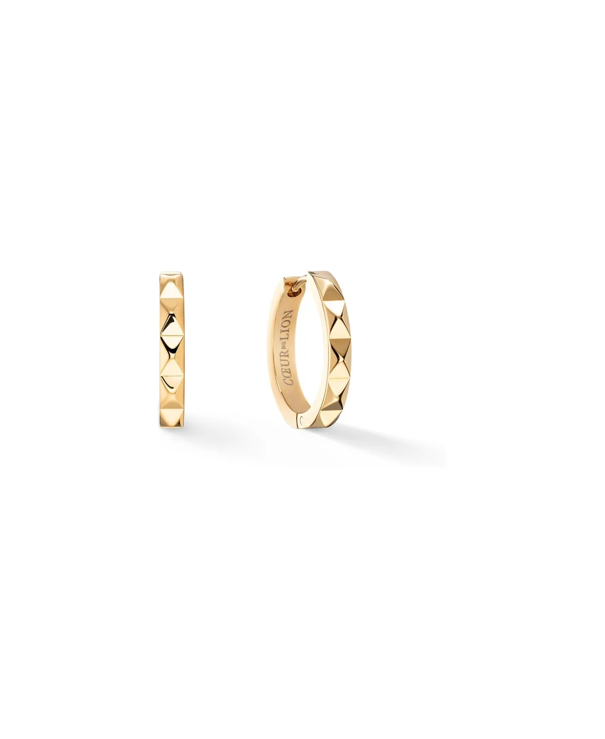 Gold-Tone Spikes Hoop Earrings by Coeur De Lion