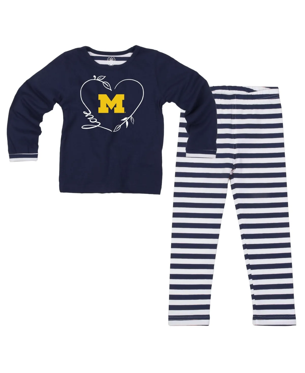 Michigan Wolverines Long-Sleeves Top and Pants, 2-Piece Set by Wes & Willy