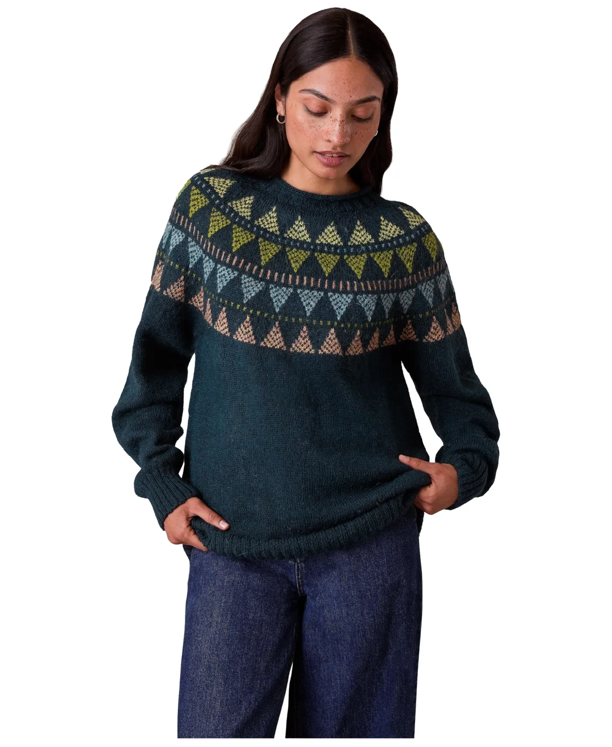 British Geo Fair Isle Yoke Sweater by Celtic & Co