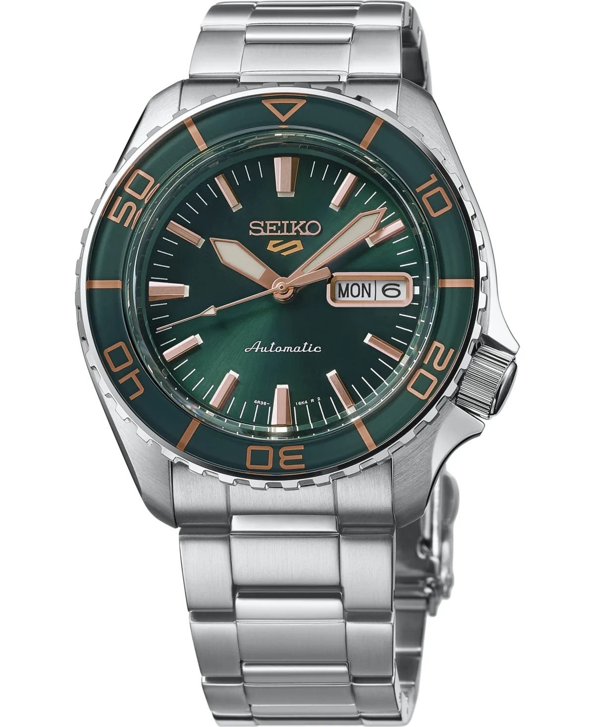 Seiko 5 Sports Silver-Tone Stainless Steel Bracelet Watch 42.5mm by Seiko