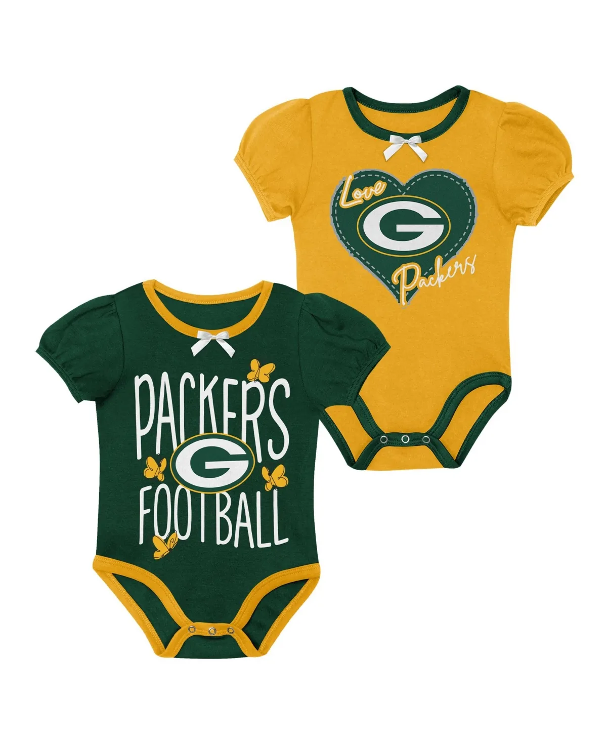 Green Bay Packers Star Power Bodysuit, 2-Piece Set by Outerstuff