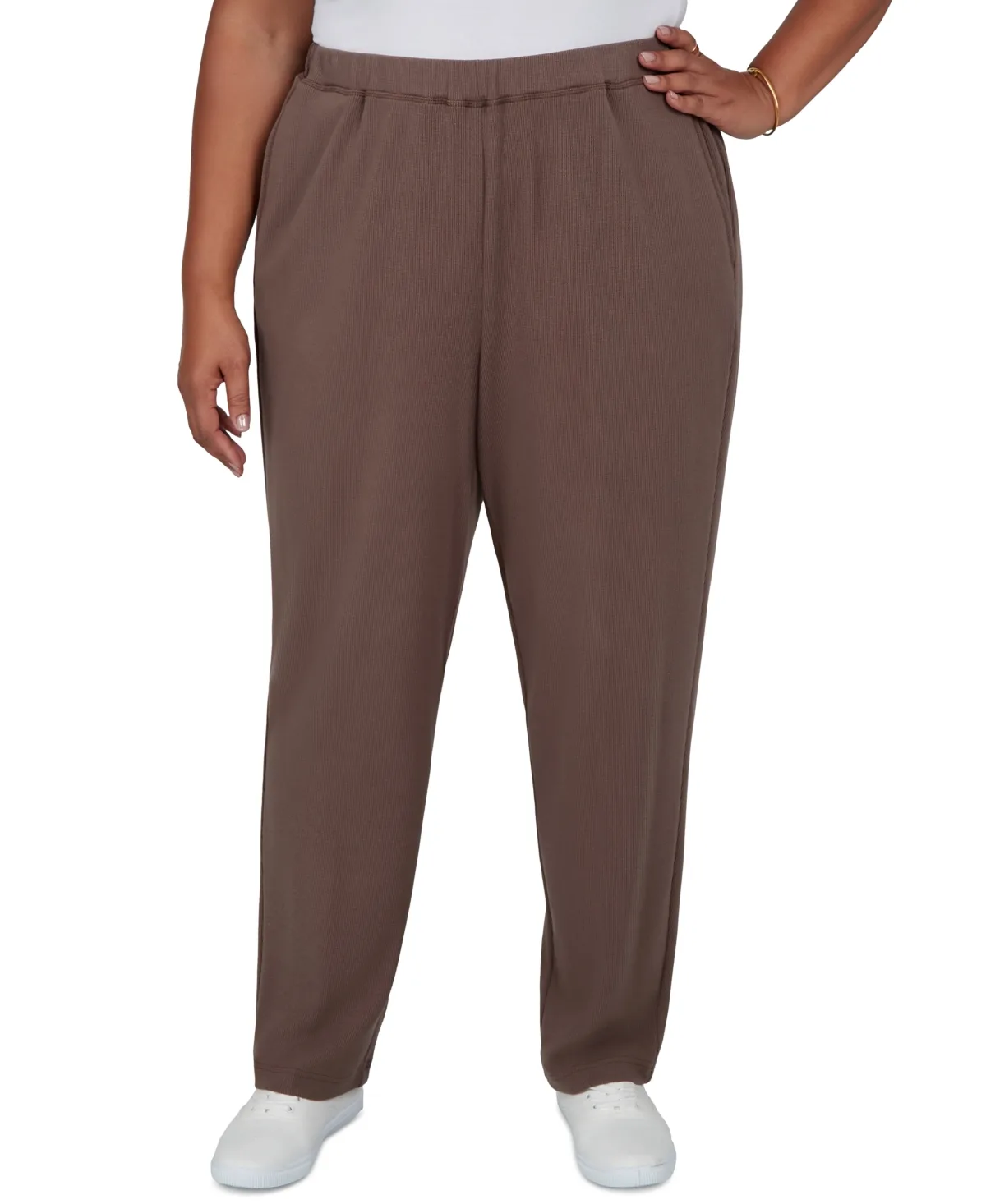 Pull-On Straight Elastic Waist Pants by Alfred Dunner