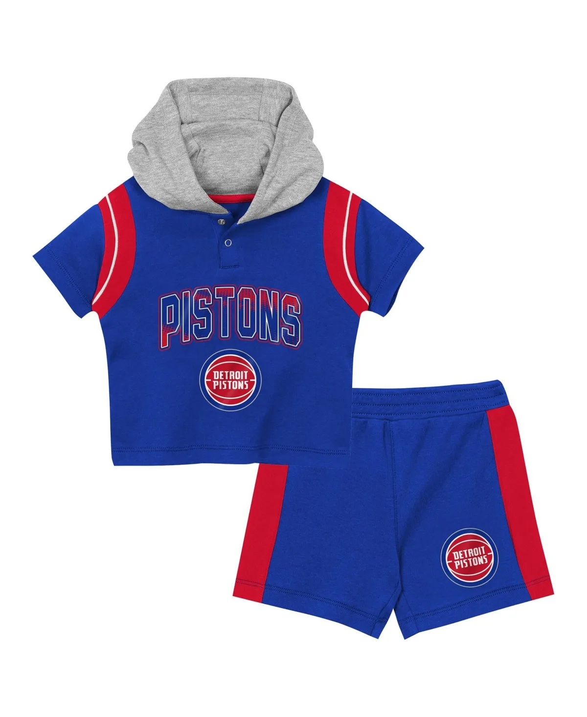 Detroit Pistons Get Back Short-Sleeves Hoodie Shorts, 2-Pack Set by Outerstuff