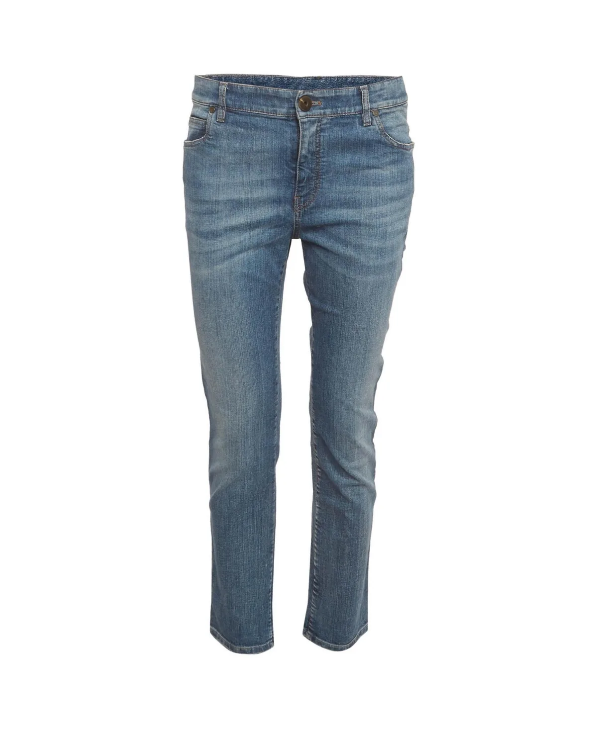 Pre-Owned Mid-Rise Skinny Faded Denim Jeans by Brunello Cucinelli