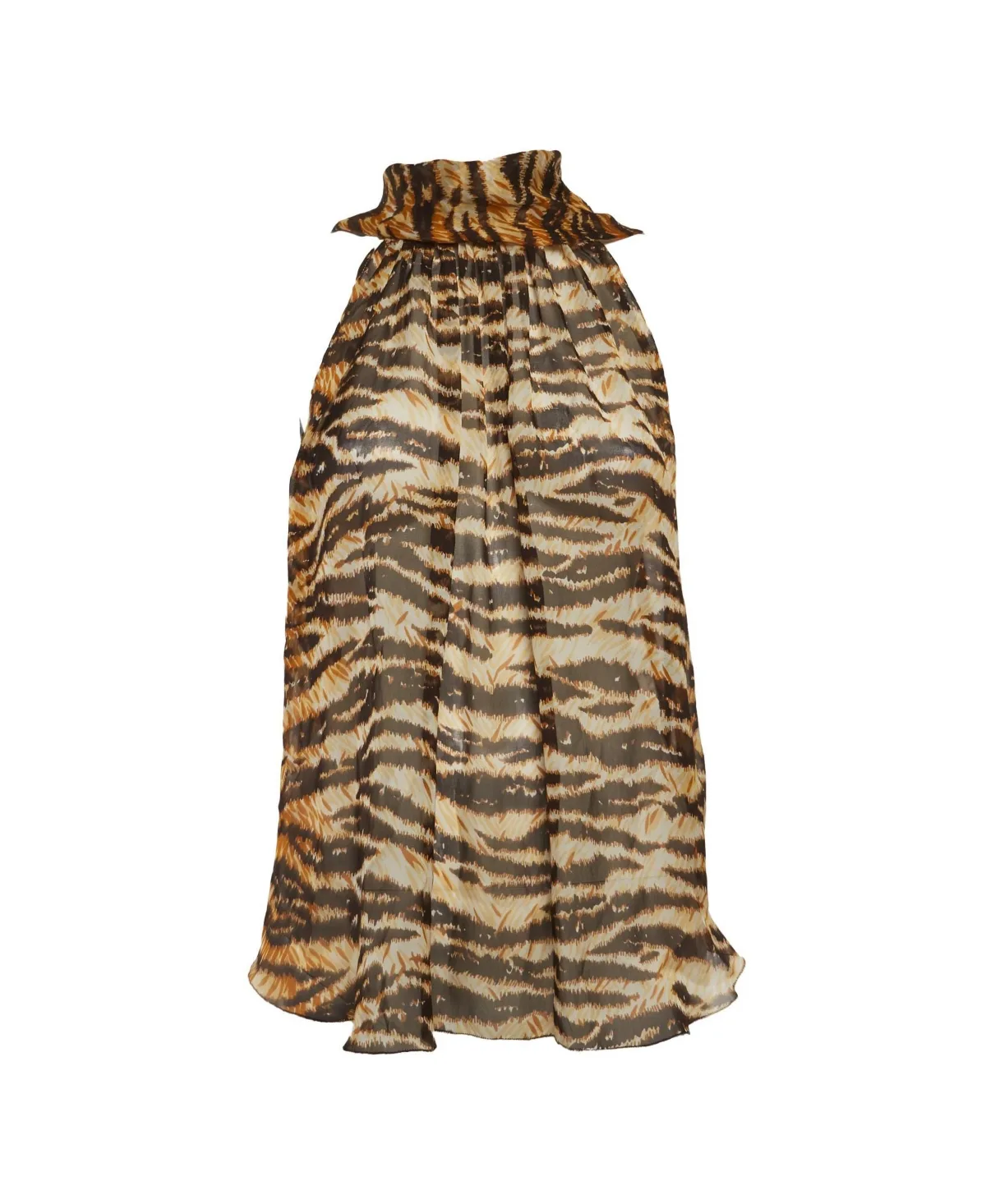 Pre-Owned Tiger Print Silk Sleeveless Blouse by Dolce & Gabbana