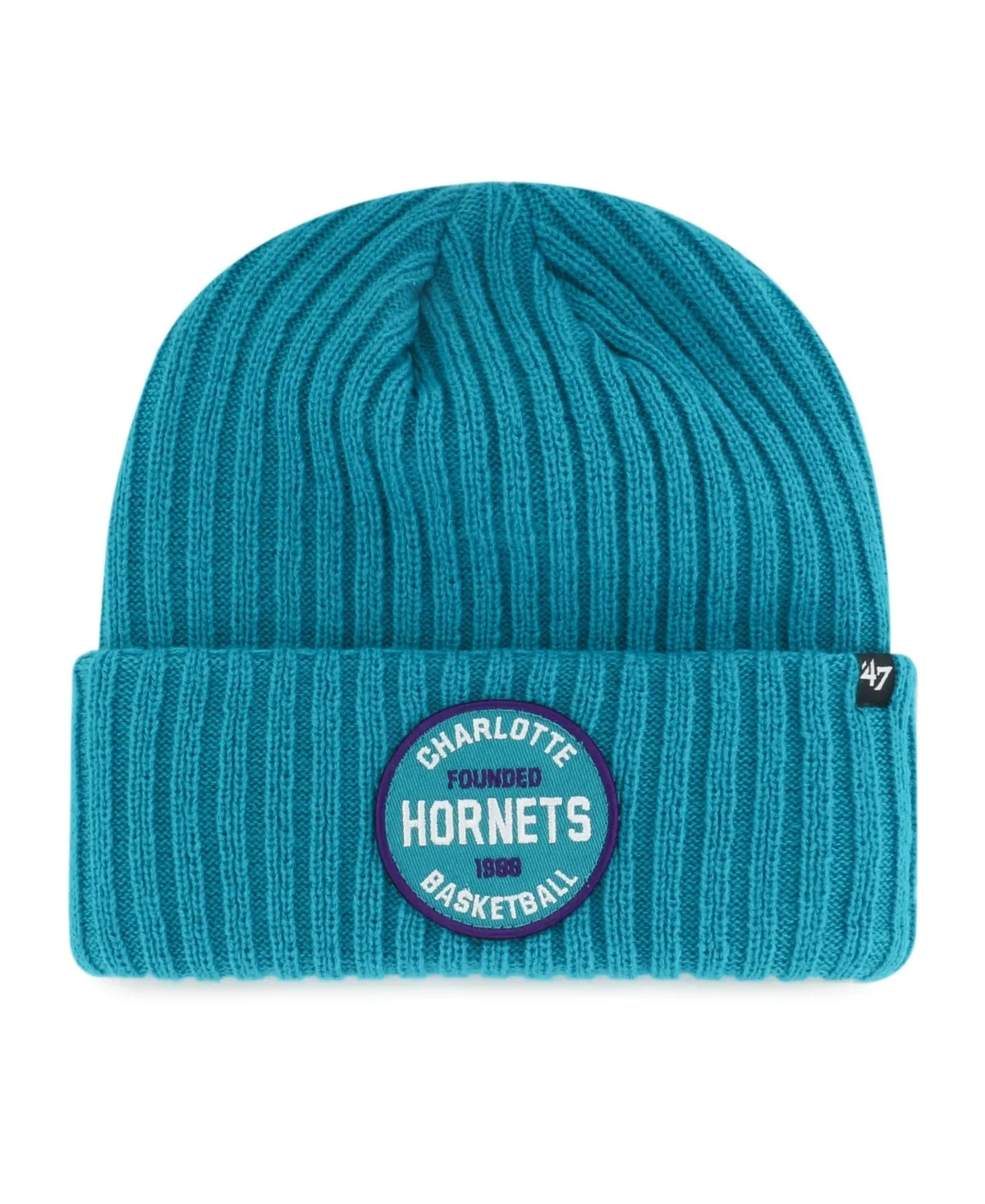 Charlotte Hornets Ribbed Snowdrift Cuffed Knit Hat by 47 Brand