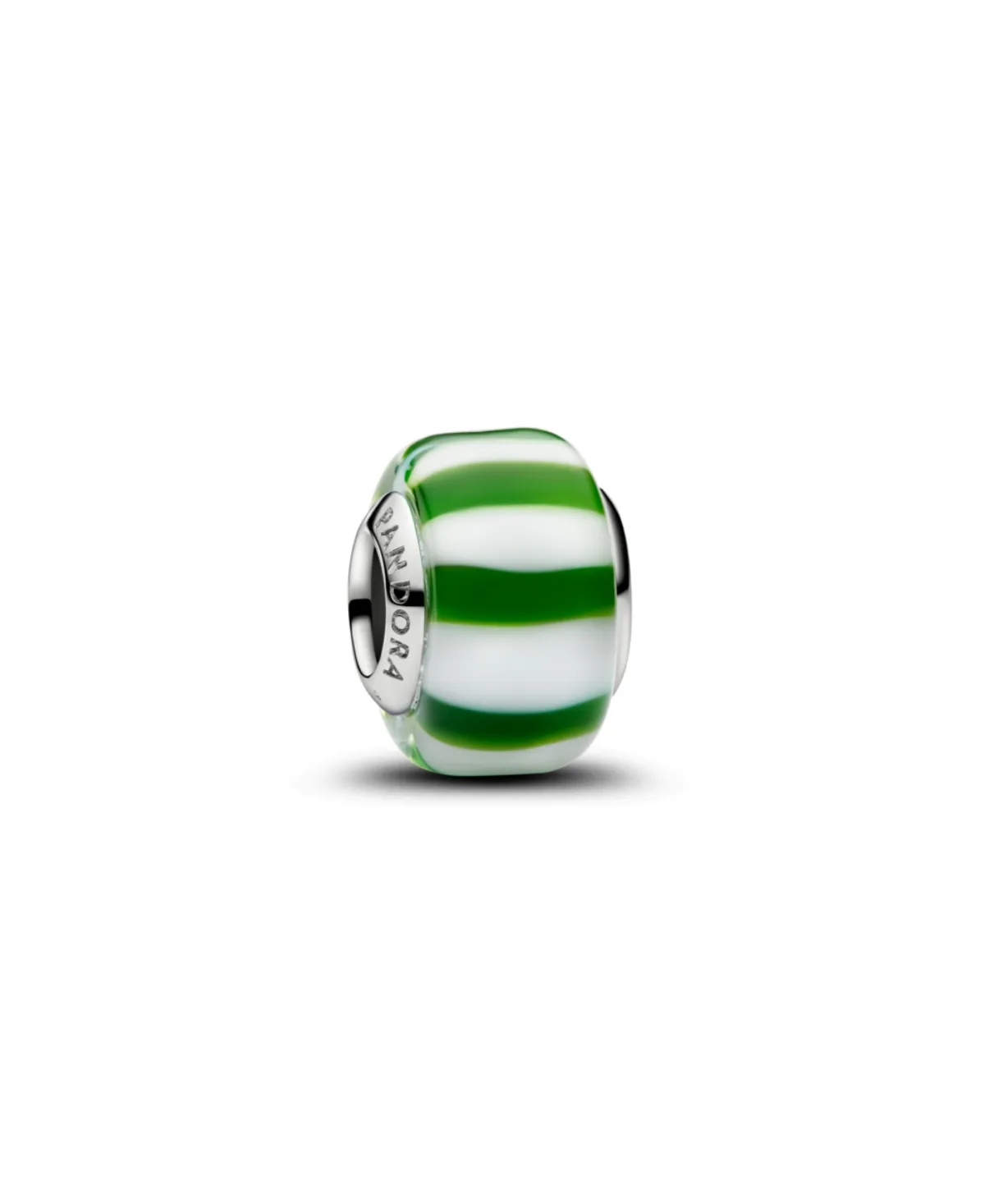Murano Glass Peppermint-Inspired Striped Charm by Pandora