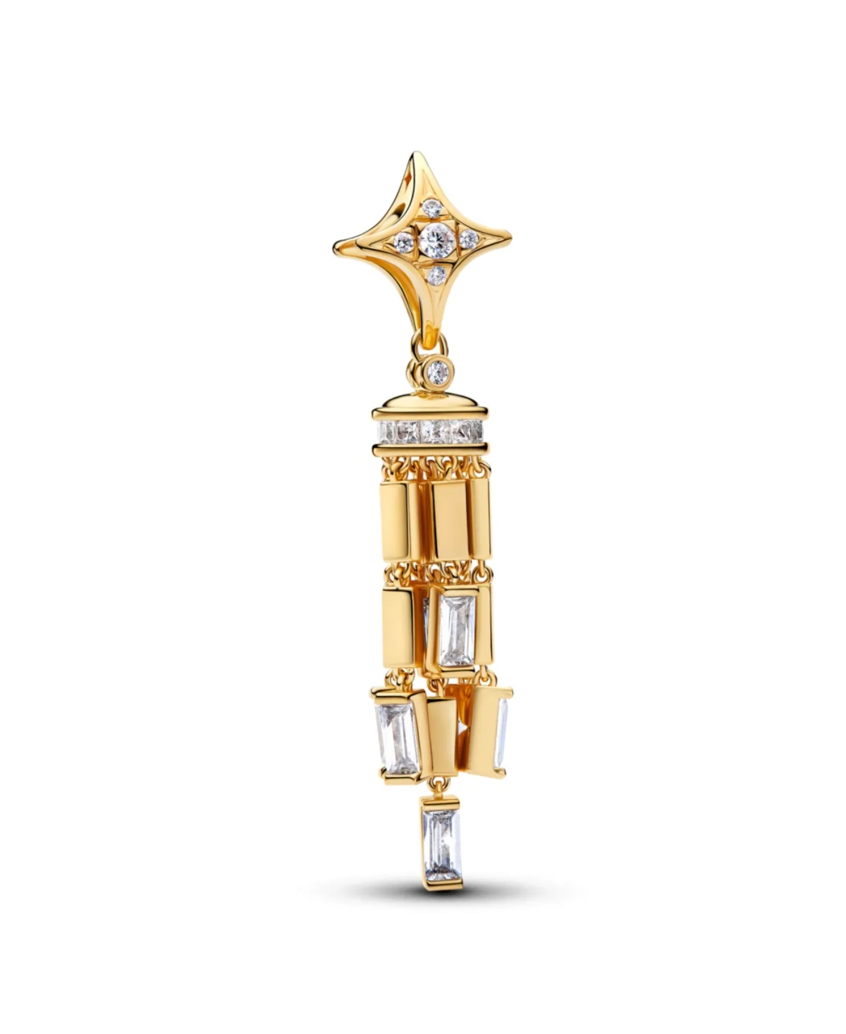 Cubic Zirconia 14k Gold-Plated Shooting Star Dangle Charm by Pandora