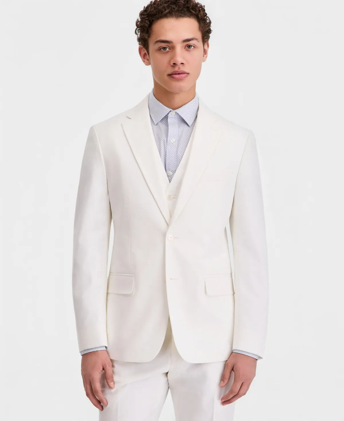 Modern-Fit TH Flex Stretch Chambray Suit Separates Jacket by Tommy Hilfiger