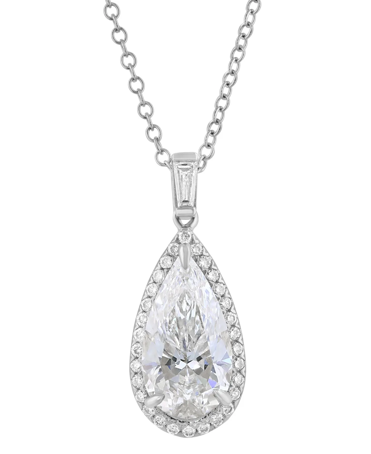 Lab-Grown Diamond Pear Pendant (3-1/3 ct. t.w.) in 14k White Gold by Effy