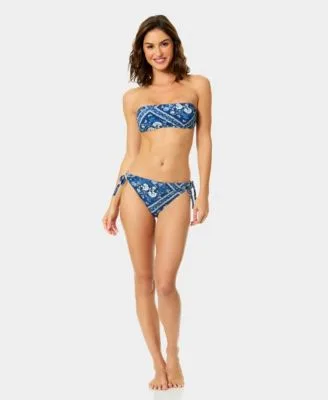 Over the Shoulder Bandeau Neck Bikini Top Full Coverage Hipster Bottoms by CeCe