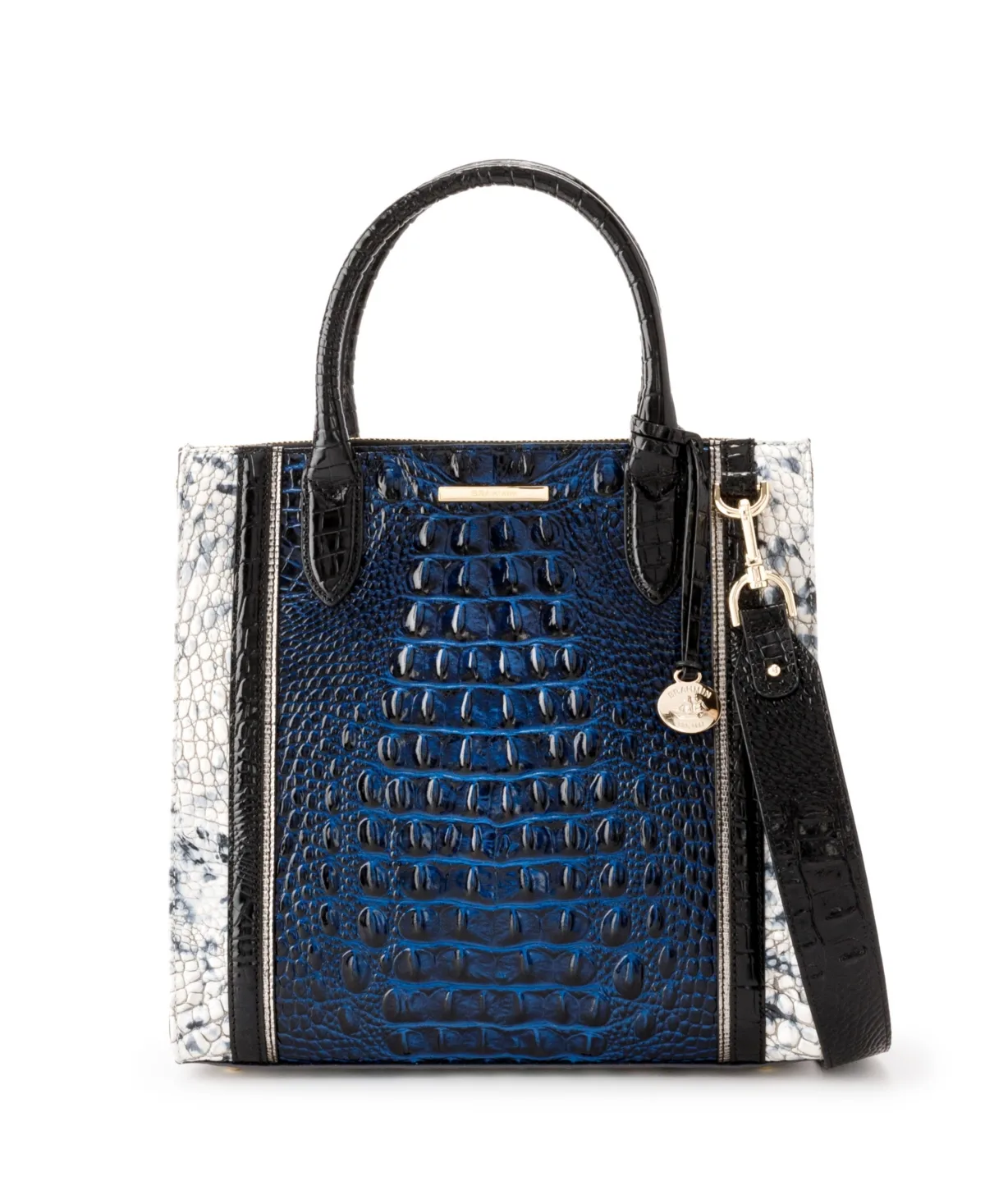 Caroline Small Leather Structured Satchel Handbag by Brahmin