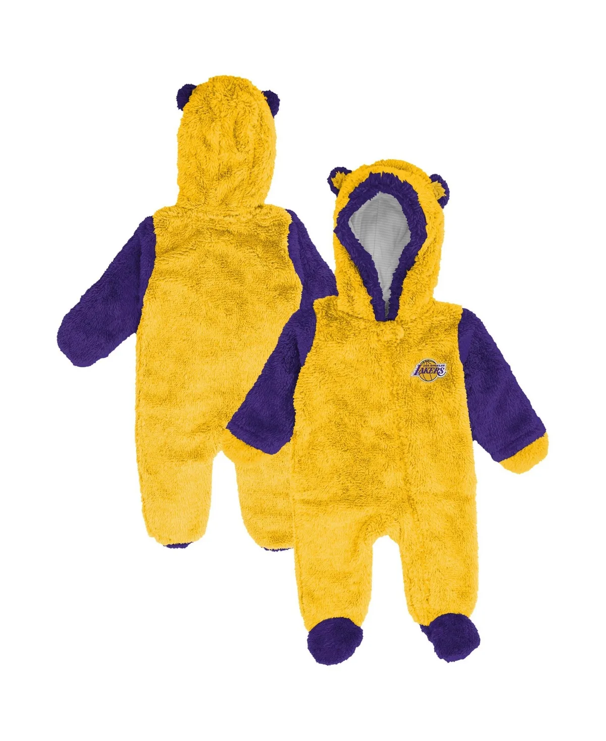 Los Angeles Lakers Stay Napping Fleece Bunting Full-Zip Sleeper by Outerstuff