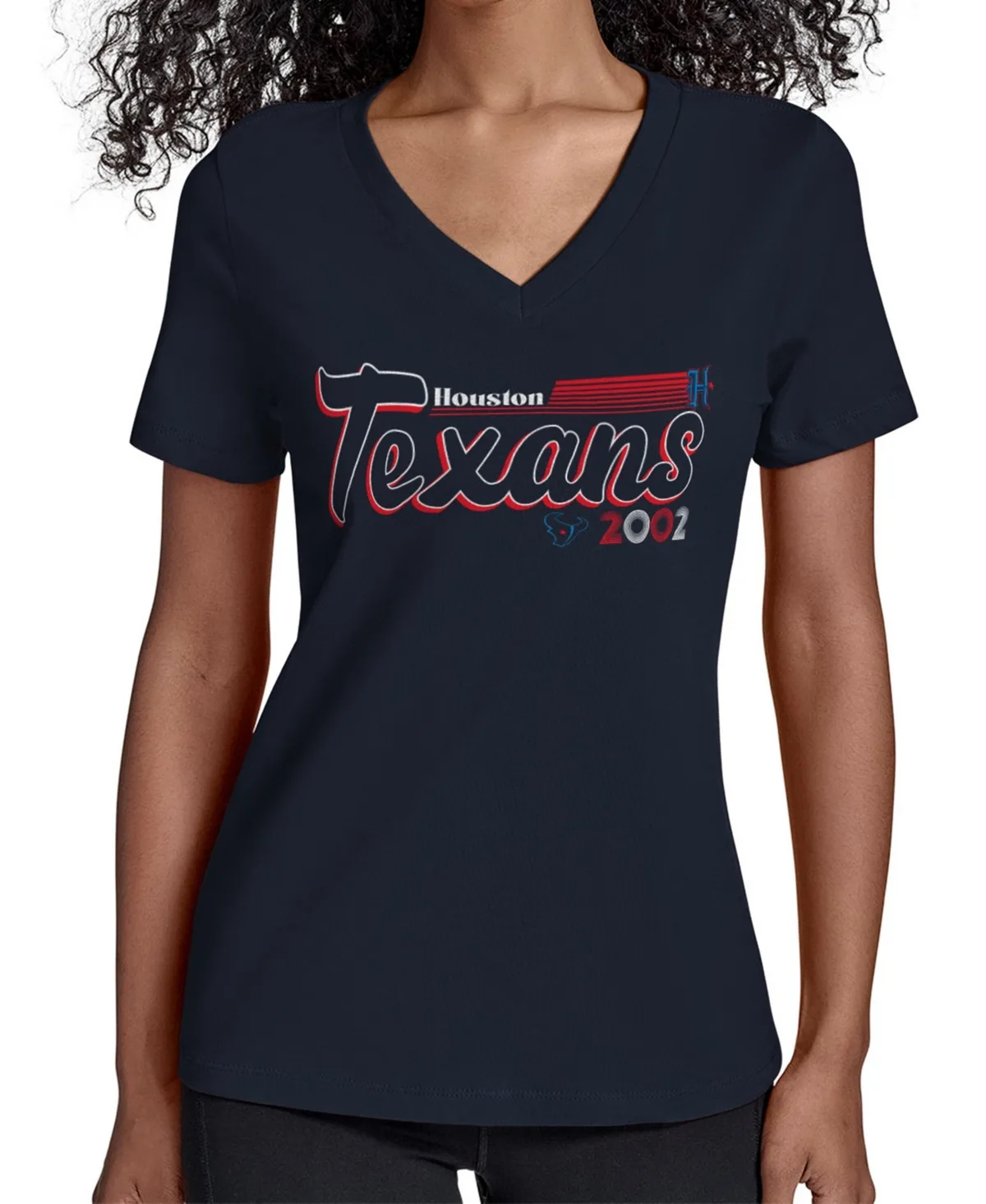 Houston Texans Groovy Script V-Neck T-Shirt by Starter
