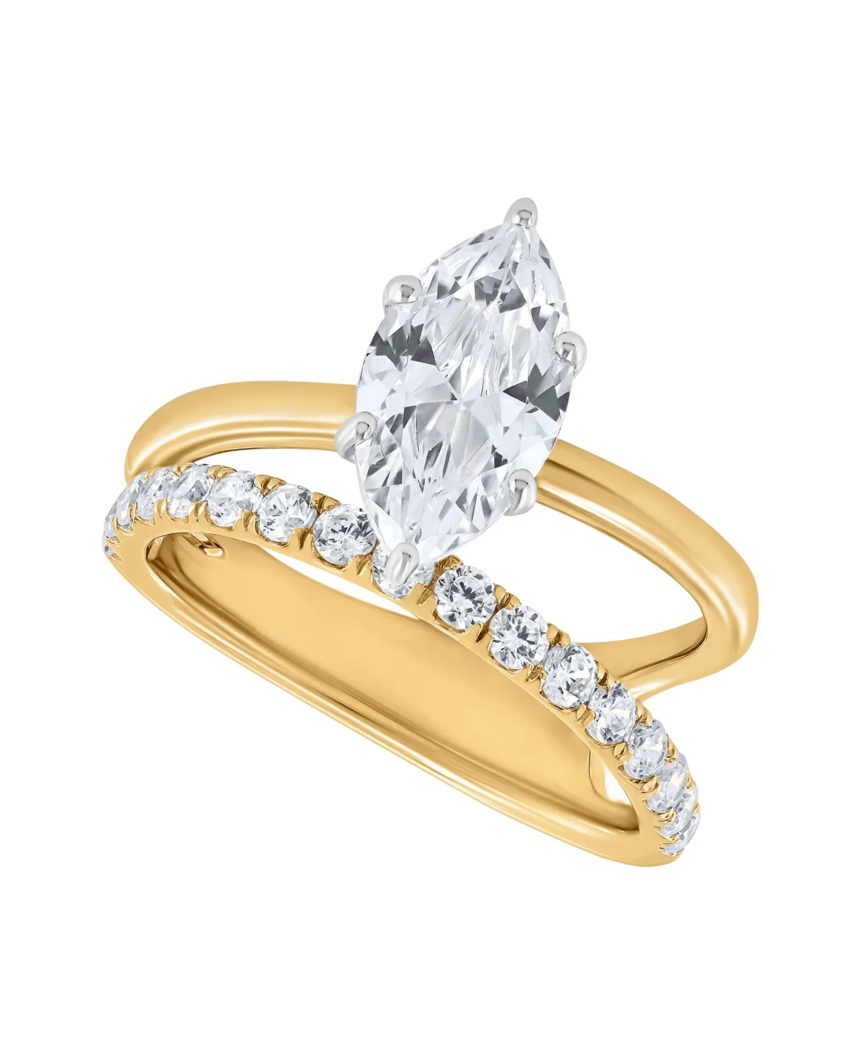 IGI Certified Lab-Grown Diamond Ring (2 ct. t.w.) in 14k Yellow & White Gold by Macy's