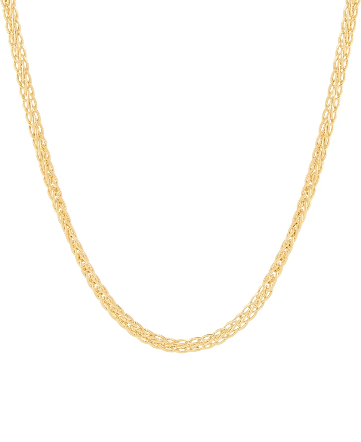 Hollow Wheat Link Chain Necklace in 10k Yellow Gold by Italian Gold