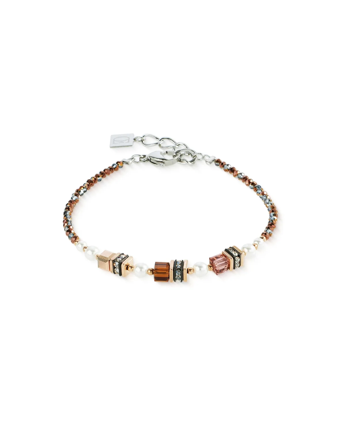 Multi-Stone Two-Tone Sparkling Princess Bracelet by Coeur De Lion