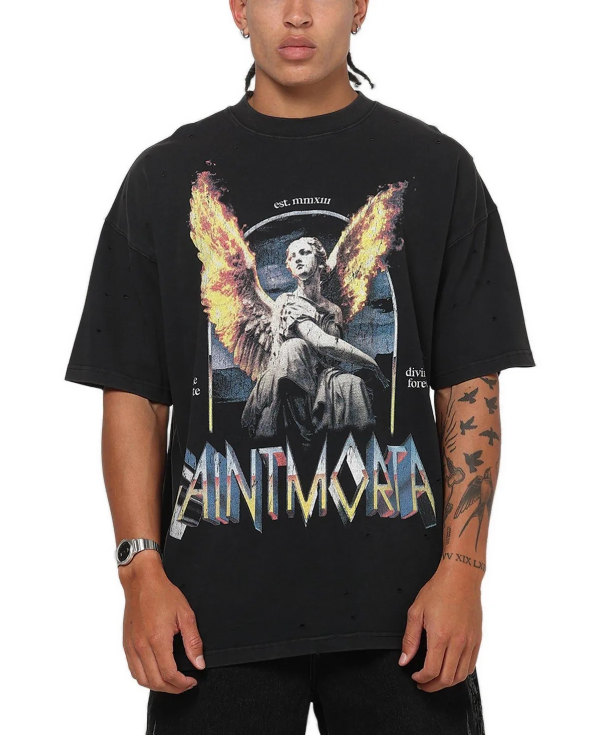 Divinity Forever Oversized Graphic T-Shirt by Saint Morta