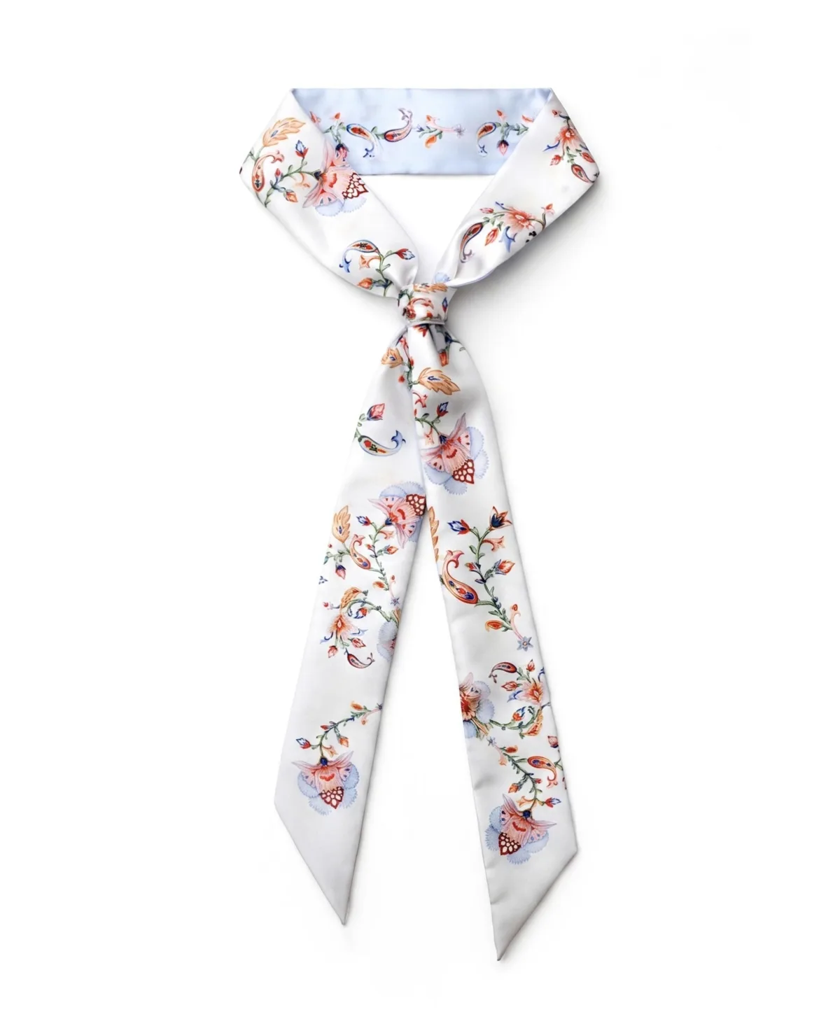 One Size Silk Skinny Floral-Print Dawn Garden Scarf by Jessie Zhao New York