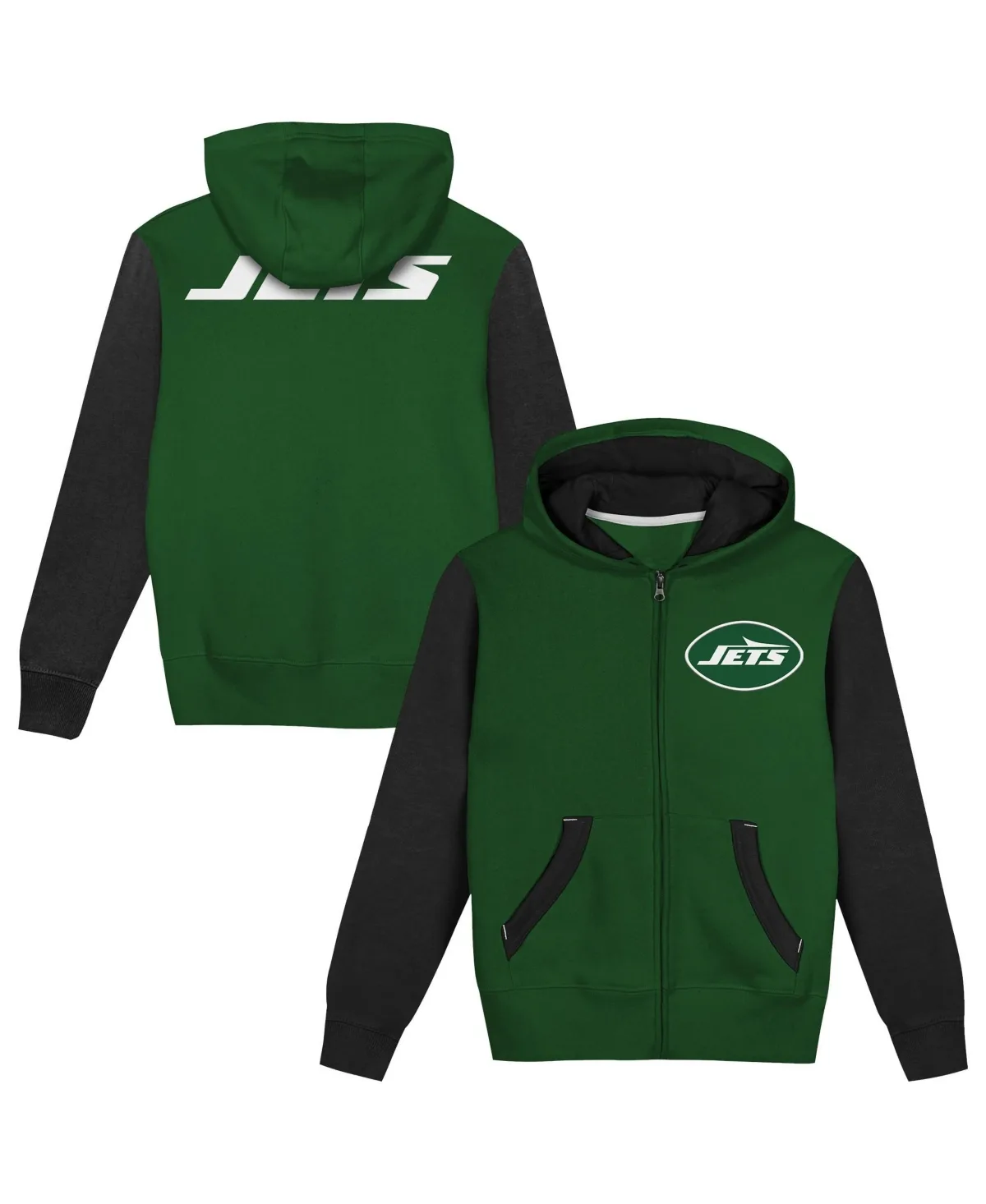New York Jets Stadium Color Block Full-Zip Hoodie by Outerstuff