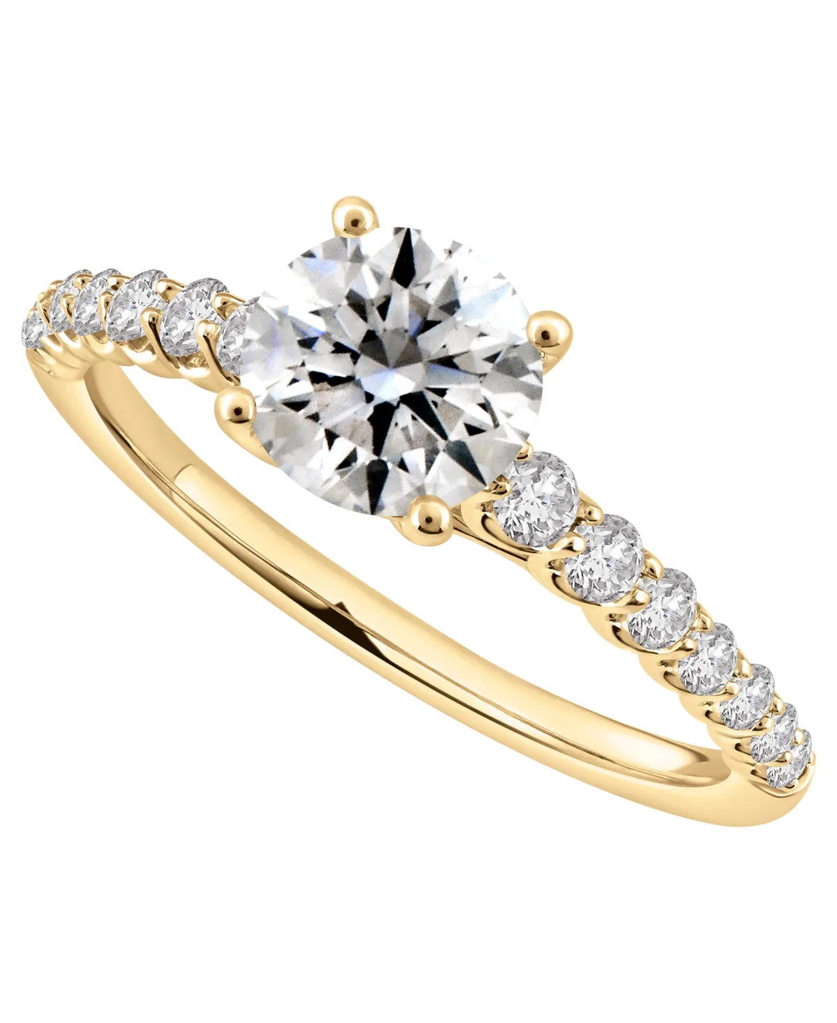 Certified Lab-Grown Diamond Solitaire Plus Ring (1-1/3 ct. t.w.) in 14k Yellow Gold by Macy's