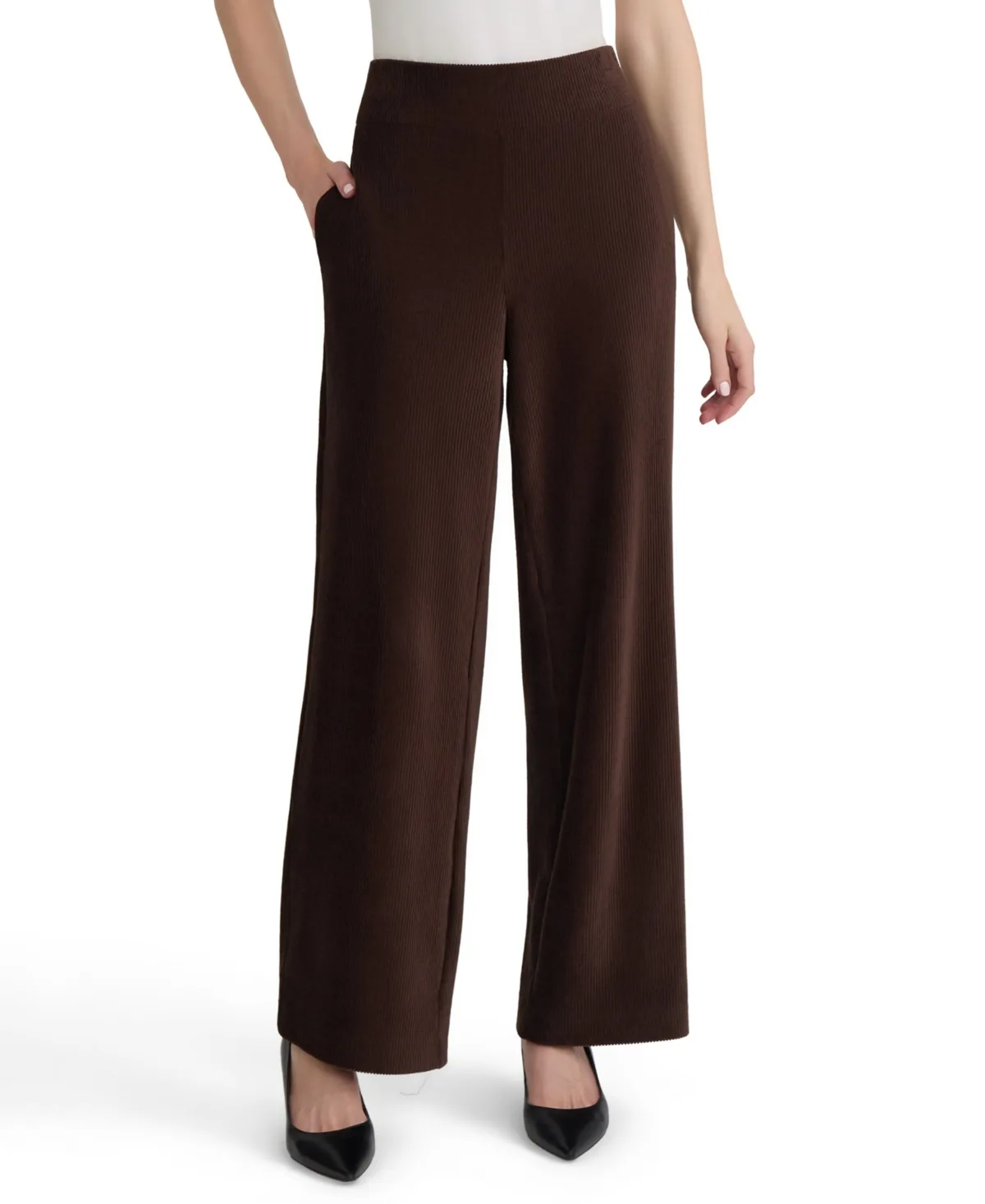 Wide-Leg Pull-On Corduroy Pants by Jones New York