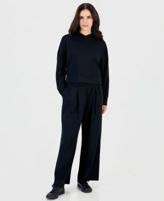 Shine Embellished Hoodie Pleated Wide Leg Pants by INC International Concepts