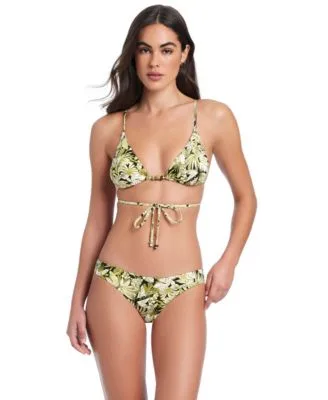 V Neck Bikini Top Classic Hipster Swim Bottoms by Red Carter
