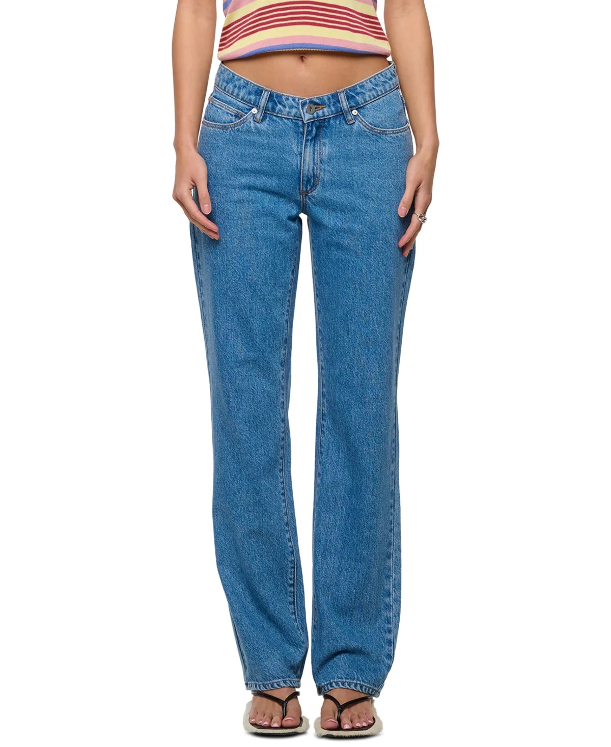 99 Straight Rae Low-Rise Denim Jeans by Abrand